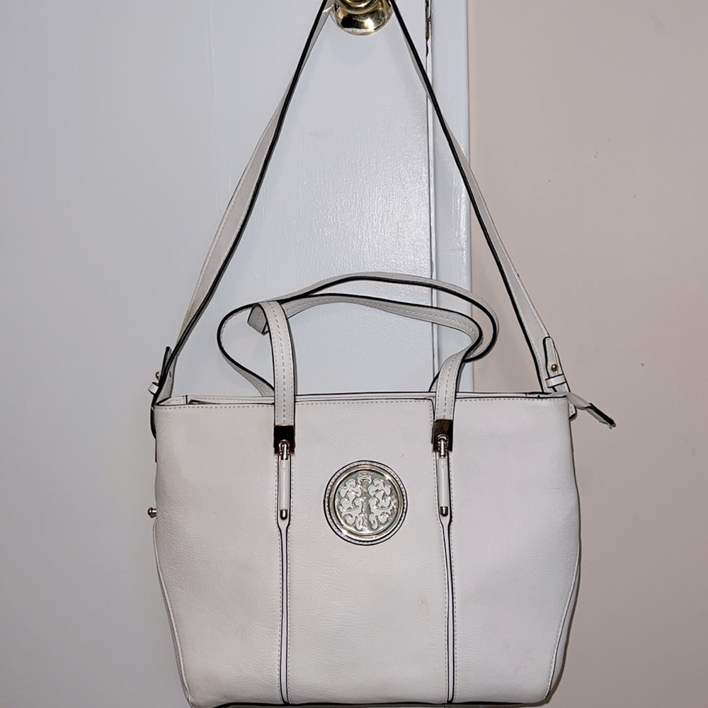Vegan White Leather Tote Style Bag